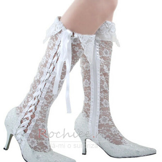 Moda dantelă sexy dantelă goală cizme pentru femei cizme de dantelă de nuntă - Pagină 3