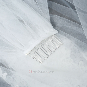 Voal de nunta voal scurt elegant voal foto real un strat de voal de mireasa alb ivoire - Pagină 7