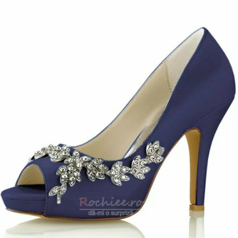 Pantofi de mireasă de damă Paiete de cristal cu paiete cu bijuterii Pantofi de mireasă cu stras cristal Toc înalt Toc stiletto Peep Toe - Pagină 10