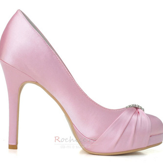 Satin pantofi de mireasă pantofi de nuntă roz pantofi petrecere cina tocuri înalte - Pagină 5