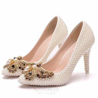 9CM perla arc tocuri inalte pantofi stiletto pointe pantofi petrecere - Pagină 1
