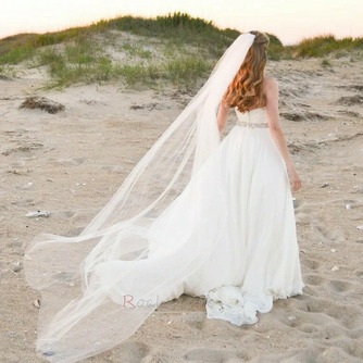 Nunta trailing voal simplu voal nud alb accesorii rochie mireasa - Pagină 3