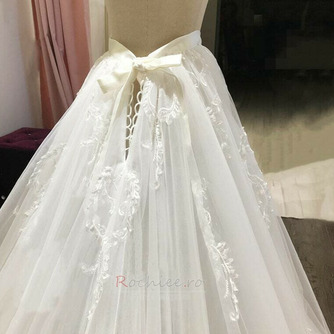 Fusta detașabilă de nuntă pentru rochii Fusta suprafață de mireasă cu aplicații din dantelă Fusta trenă detașabilă dimensiune personalizată - Pagină 5