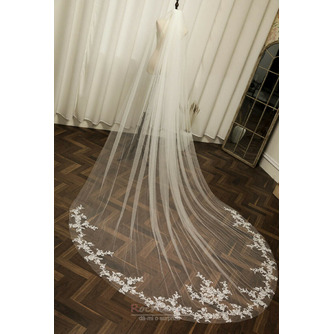 Voal De Dantela Mireasa Cu Pieptene De Par De Metal Catedrala Accesorii Nunta Voal 350CM - Pagină 1