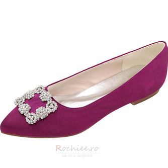 Pantofi pentru femei cu vârf plat, pantofi clasici de mireasă din sifon satinat - Pagină 6