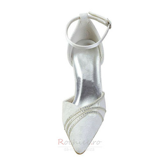 Pantofi de mireasa din dantela alba pantofi de mireasa cu strasuri pantofi de domnisoare de onoare din stras de dama - Pagină 5