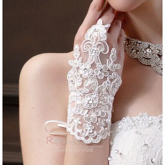 Mănuși de nuntă dantelă decorațiuni de țesături perla de vară mitten scurt - Pagină 1