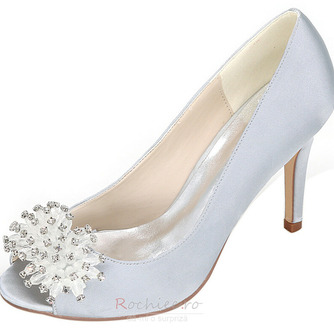 Pantofi pentru femei de nuntă gură superficială cap de pește tocuri înalte stras pantofi singuri sandale pentru rochii de banchet - Pagină 6