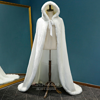 Iarnă cu glugă mantă lungă călucă caldă de pluș albă mantie groasă - Pagină 1