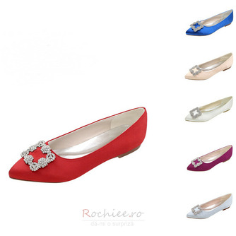 Pantofi pentru femei cu vârf plat, pantofi clasici de mireasă din sifon satinat - Pagină 2