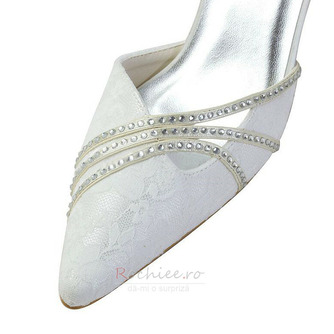 Pantofi de mireasa din dantela alba pantofi de mireasa cu strasuri pantofi de domnisoare de onoare din stras de dama - Pagină 3