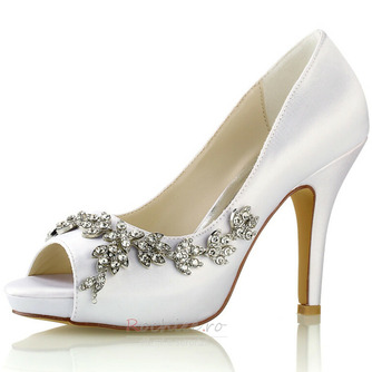 Pantofi de mireasă de damă Paiete de cristal cu paiete cu bijuterii Pantofi de mireasă cu stras cristal Toc înalt Toc stiletto Peep Toe - Pagină 5