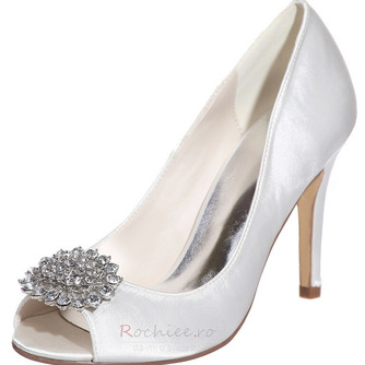 Sandale stiletto stofă impermeabilă din satin mireasa pantofi petrecere de nunta moda - Pagină 2