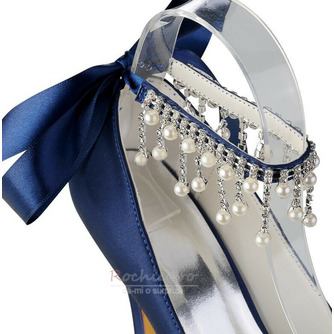 Pantofi cu strasuri cu perle Încălțăminte pentru domnișoară de onoare de nuntă Tocuri înalte de mireasă - Pagină 2