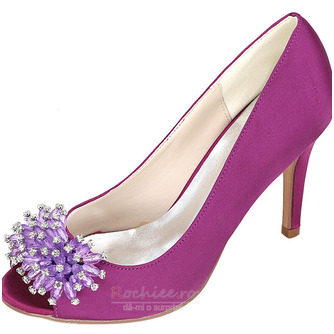 Pantofi pentru femei de nuntă gură superficială cap de pește tocuri înalte stras pantofi singuri sandale pentru rochii de banchet - Pagină 5