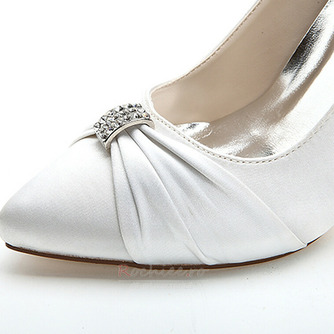 Încălțăminte de mireasă pentru femei încălțăminte cu pantofi din satin cu toc înalt - Pagină 11