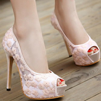 Dantelă pantofi de nunta cu tocuri albe platformă sandale banchet pantofi pantofi mireasa - Pagină 8