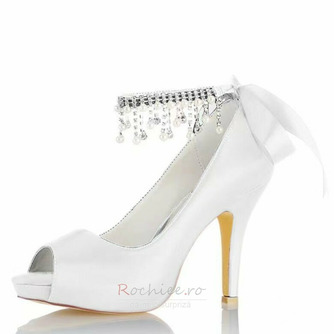 Pantofi cu strasuri cu perle Încălțăminte pentru domnișoară de onoare de nuntă Tocuri înalte de mireasă - Pagină 5