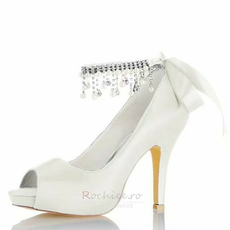 Pantofi cu strasuri cu perle Încălțăminte pentru domnișoară de onoare de nuntă Tocuri înalte de mireasă - Pagină 11