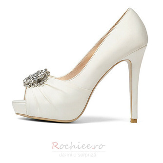 12CM Super High Hein Rhinestone Wedding Shoes Pantofi de petrecere din satin - Pagină 2