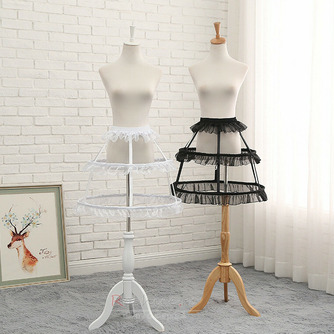 Jupon negru din șifon, Jupon Lolita Crinolină, Rochie de bal Cosplay Fustă din șifon, Fustă Jupon umflată, Lungime 50 cm - Pagină 1