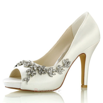 Pantofi de mireasă de damă Paiete de cristal cu paiete cu bijuterii Pantofi de mireasă cu stras cristal Toc înalt Toc stiletto Peep Toe - Pagină 12