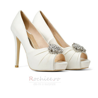 12CM Super High Hein Rhinestone Wedding Shoes Pantofi de petrecere din satin - Pagină 3