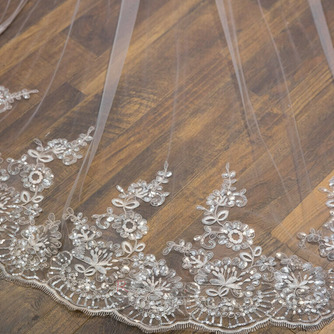 Voal de mireasa accesorii nunta voal cu pieptene de par voal din dantela cu paiete lungime 3 metri - Pagină 4
