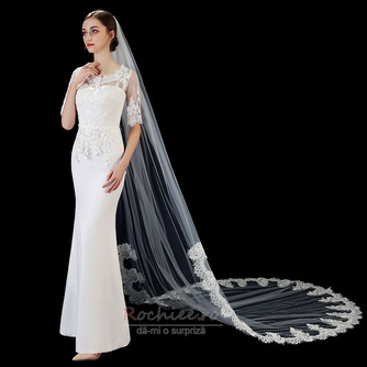 Voal de mireasă alb pur ivoire, dantelă de înaltă calitate, aplică de 3 metri lungime, voal, accesorii de nuntă - Pagină 3