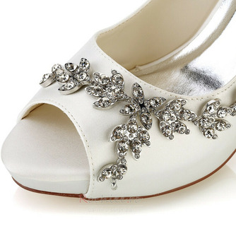 Pantofi de mireasă de damă Paiete de cristal cu paiete cu bijuterii Pantofi de mireasă cu stras cristal Toc înalt Toc stiletto Peep Toe - Pagină 4
