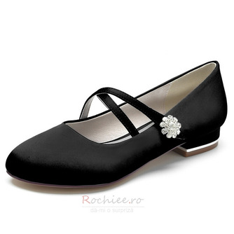 Degetul rotund cu strasuri de nunta Balerina Pantofi de rochie eleganti pentru petrecere de nunta Pantofi de nunta de zi cu zi - Pagină 7