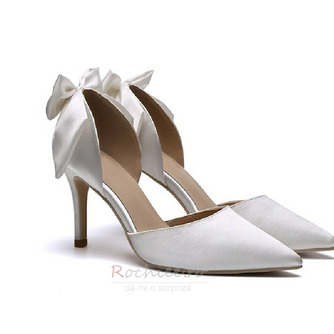 Pantofi albi de mireasa pantofi de mireasa din satin tocuri inalte modele de toamna si iarna - Pagină 5