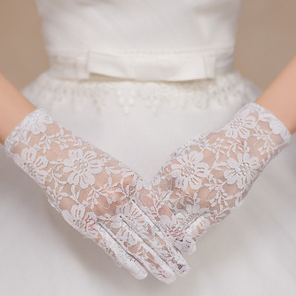 Mănuși de nuntă scurte alb eternă dantelă multifuncțională - Pagină 1
