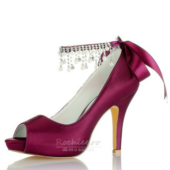 Pantofi cu strasuri cu perle Încălțăminte pentru domnișoară de onoare de nuntă Tocuri înalte de mireasă - Pagină 8