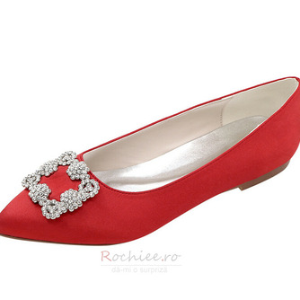 Pantofi pentru femei cu vârf plat, pantofi clasici de mireasă din sifon satinat - Pagină 7
