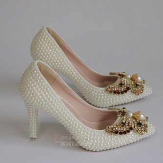 9CM perla arc tocuri inalte pantofi stiletto pointe pantofi petrecere - Pagină 2