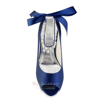 Pantofi cu strasuri cu perle Încălțăminte pentru domnișoară de onoare de nuntă Tocuri înalte de mireasă - Pagină 4