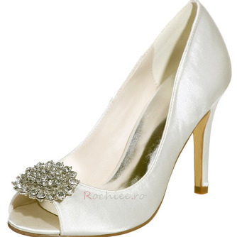Sandale stiletto stofă impermeabilă din satin mireasa pantofi petrecere de nunta moda - Pagină 1