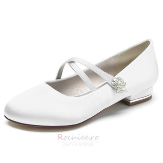 Degetul rotund cu strasuri de nunta Balerina Pantofi de rochie eleganti pentru petrecere de nunta Pantofi de nunta de zi cu zi - Pagină 1