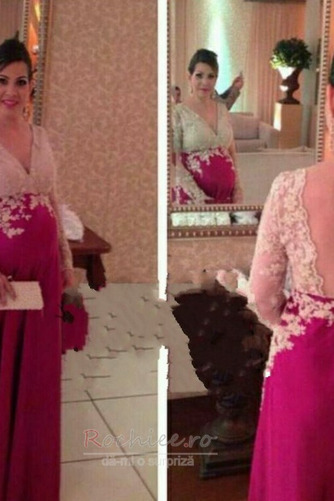 Rochie de seara Fara spate Şifon Imperiul Iluzia mâneci Elegant - Pagină 1