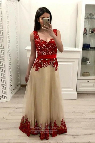 Rochie de bal Talie naturale Tul Elegant Fără mâneci Fermoar - Pagină 1