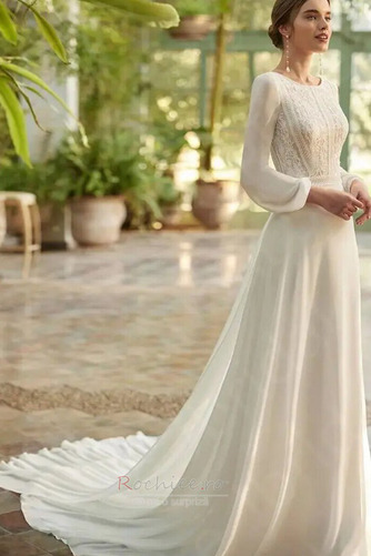 Rochie de mireasa În aer liber Butonul Sifon Mare acoperit Lung - Pagină 1