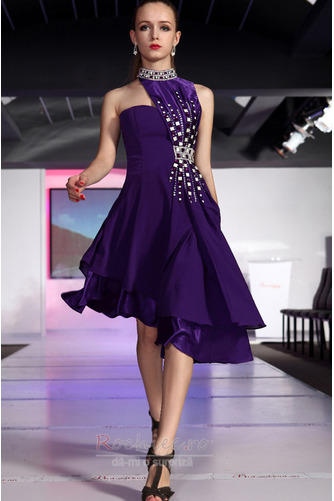 Rochie de bal Conservatie Africane Violet Satin Mijlocul spate - Pagină 2