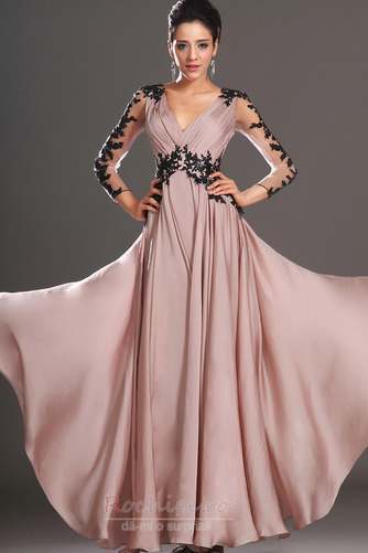 Rochie de seara Maneci trei sferturi Elegant Cădea Talie naturale - Pagină 3
