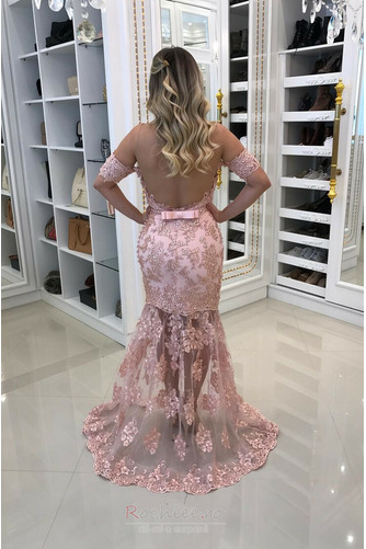 Rochie de bal Minge Mâneci plafonate Dantelă De pe umăr Sexy - Pagină 2