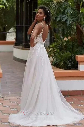 Rochie de mireasa Aplicatiile A-linie Fără spate Elegant În aer liber - Pagină 2
