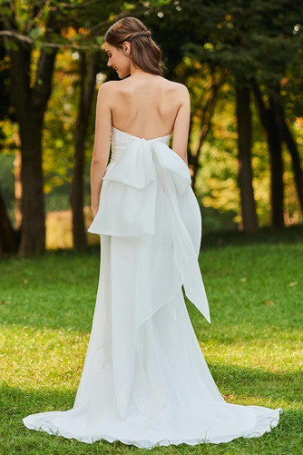 Rochie de mireasa Teacă Elegant În aer liber Talie naturale Sheer Înapoi - Pagină 3