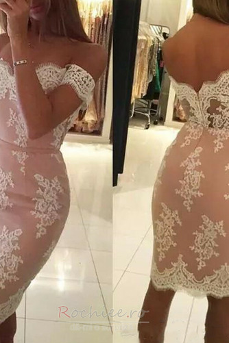 Rochie de cocktail De pe umăr Talie naturale Aplicatiile Tul - Pagină 1