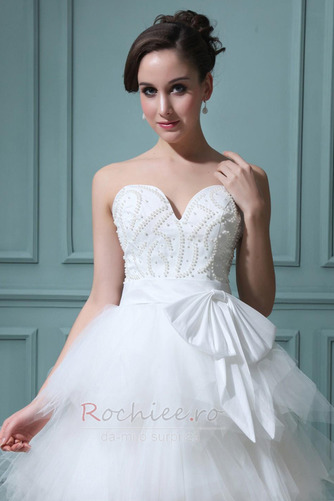 Rochie de bal Arc accentuată Tul Scurt Strapless Fără mâneci - Pagină 5