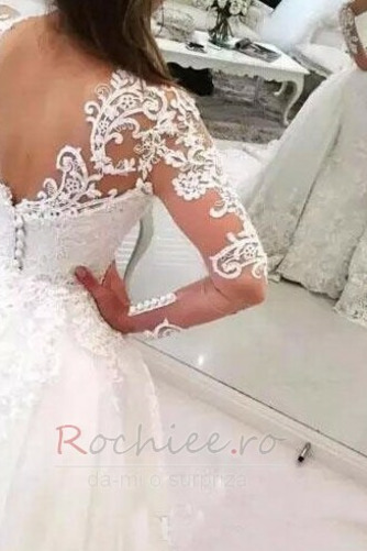 Rochie de mireasa Talie naturale V gâtului Mediu Iluzia mâneci - Pagină 2